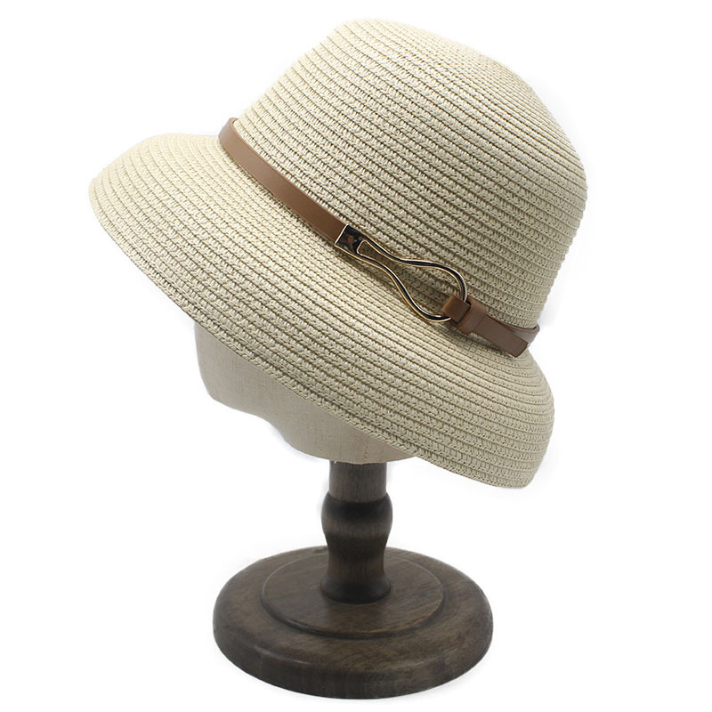 Image of 2026 New Women's Strap- On Straw Visor, Irregular Metal Decoration, Breathable Wide- Brimmed Beach Hat, Suitable For And Outdoor Travel.