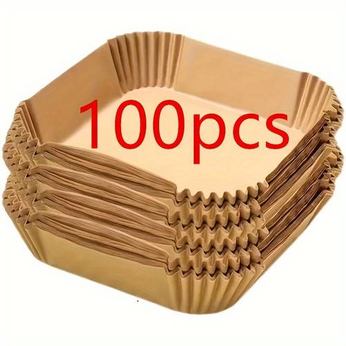 100 sheets 100pcs non stick parchment paper liners pre cut individual sheets heat resistant for air fryer oven microwave sheets cookie paststry paper for non stick cookware no grease butter