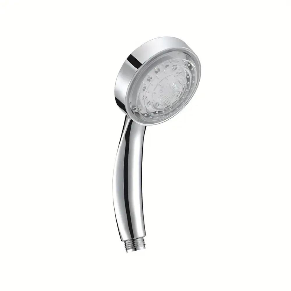 TEMU 1pc Self-color-changing Head With - Wall-mounted Handheld Bath System, Water- (no //), Abs Plastic Rain Shower Head With 7-color Changing Night