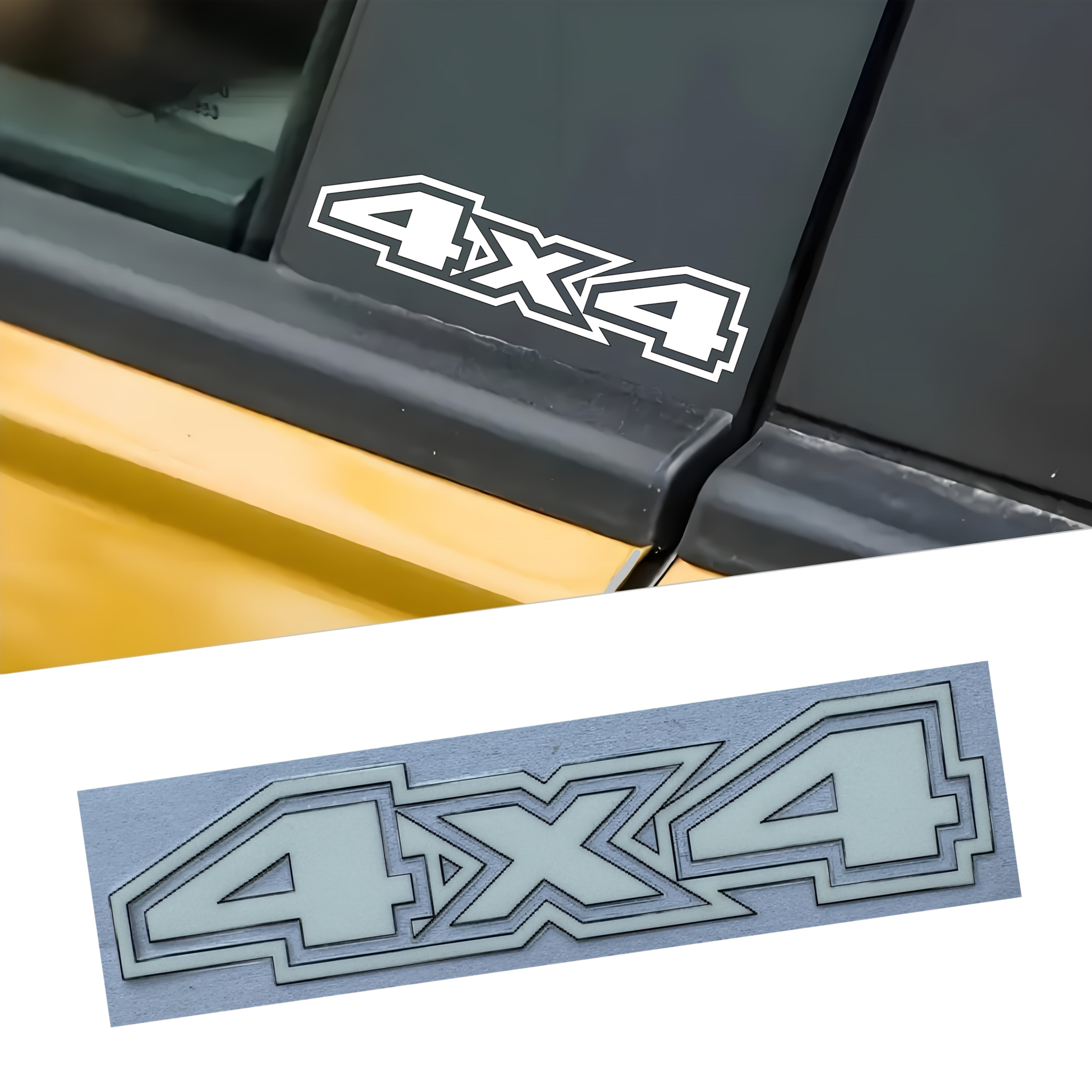 TEMU 4 Car Stickers And 4x4 Badge Logos For 2d Flat Stickers - Durable Exterior Additions Suitable For Off-road Suvs And Motorcycle Helmets Of All