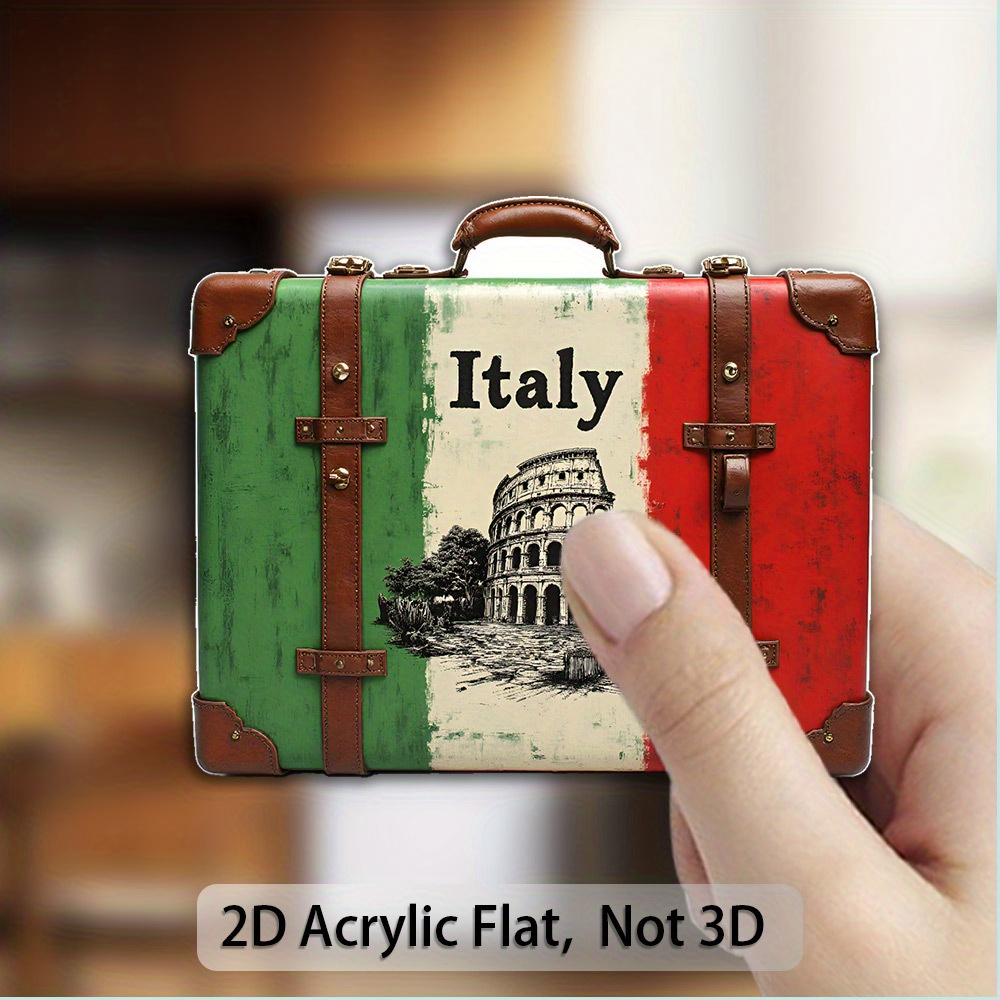 1 Italian-themed Refrigerator Magnet - Italian Featuring And Roman Architecture, Durable Acrylic Fridge Decoration, And Remove, For Kitchen And Home Decor, Italian-themed Gift