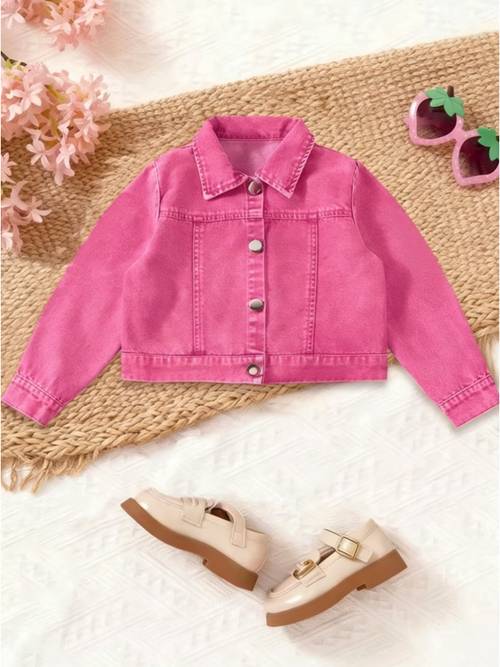girls princess denim jacket light blue denim lapel single breasted jacket delicate and princess slogans printed on the back and sleeves comfortable denim fabric suitable for daily wear dating and