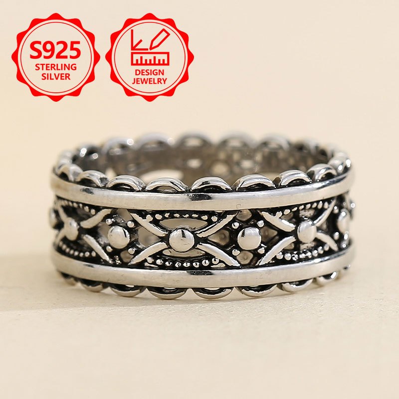 Image of 925 Sterling Silver Pm:e17 Exquisite Women's Fashion Ring, Elegant And Stylish, High-value Ladies' Jewelry Ring, Suitable For Vacation Travel And Daily Wear, A Perfect Commemorative Gift For