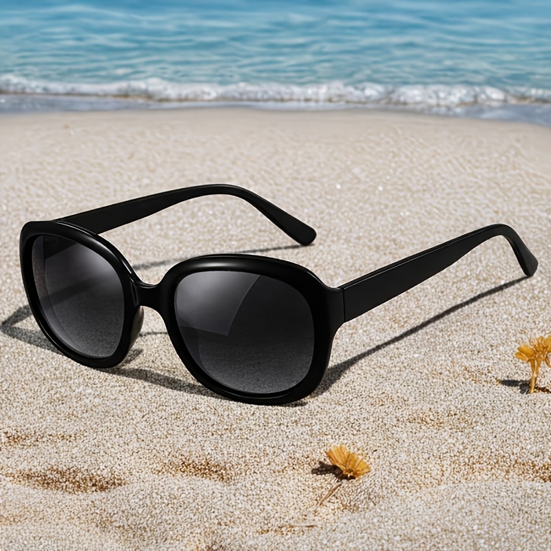 TEMU Women's Polarized Large Frame Sunglasses, 2026 Trendy Retro Style Women's Glasses, Oversized Frame Protection Glasses