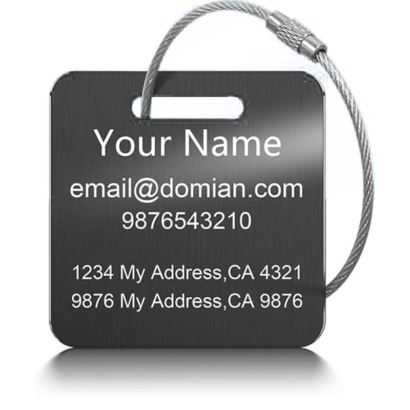 Custom Acrylic Luggage Tag with Wire Rope Hook