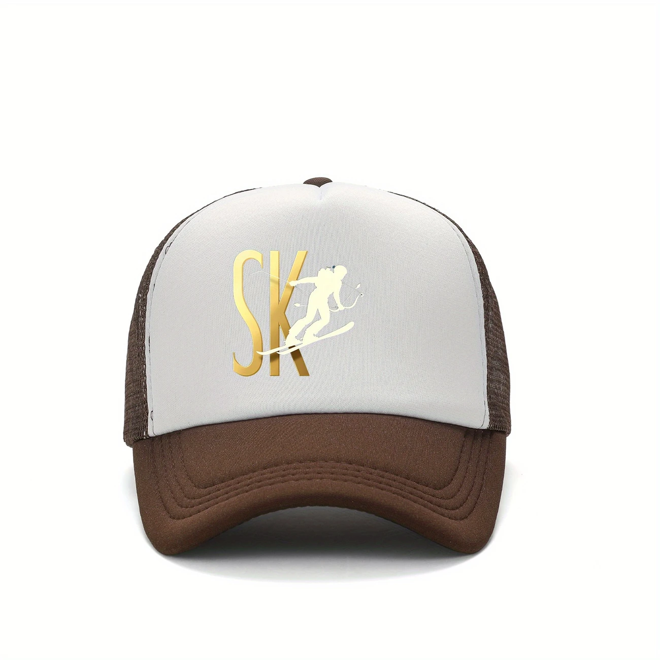 snapback baseball cap with sk print design polyester wear ideal gift for family sports cap casual headgear durable details 6