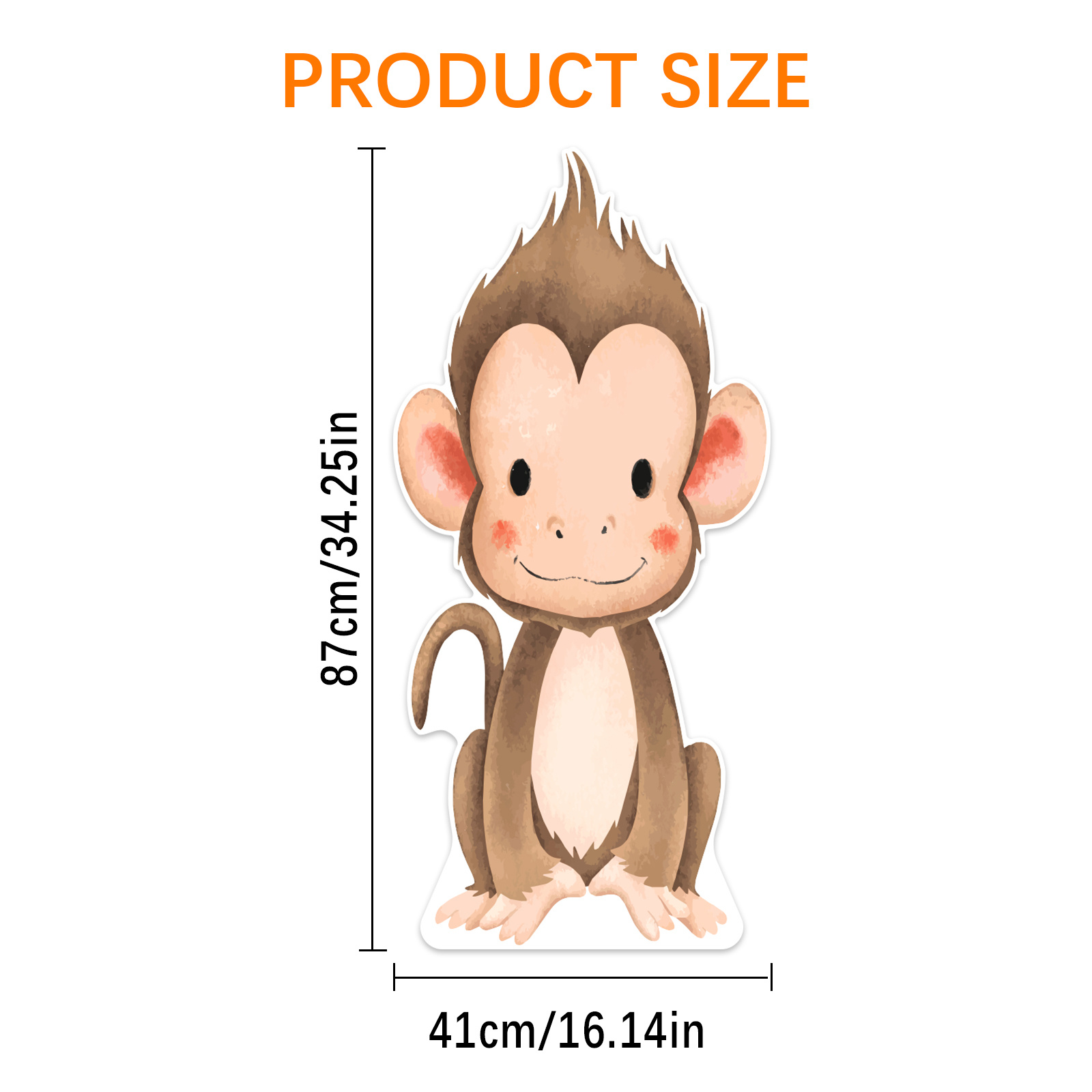 TEMU 1pc Birthday Party Photo Booth Photography Props 2d Flat Standee Holiday Celebration Decoration Sign Cute Monkey Animal Pattern Cardboard