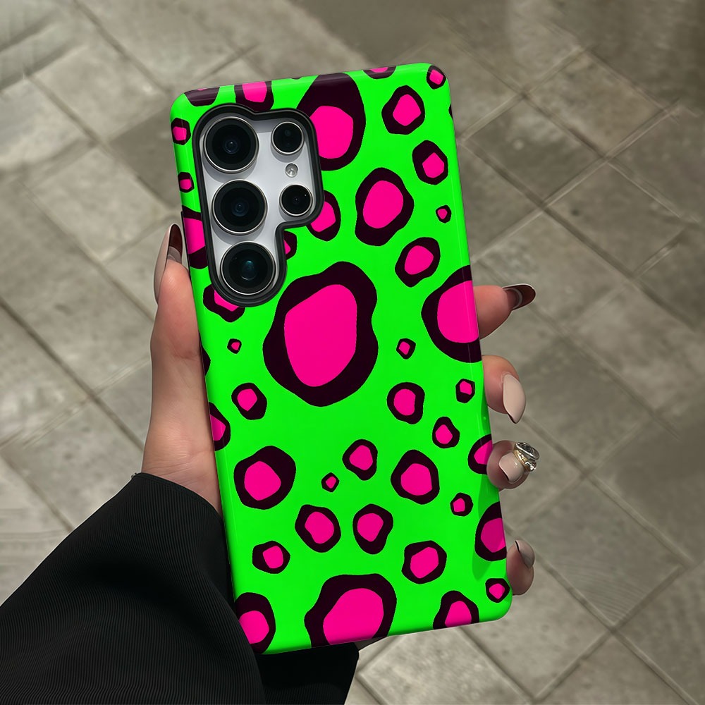 TEMU Phone Case - Phone Case - Fluorescent Leopard Print Art 2-in-1 Phone Case, Compatible With For Galaxy S26 Ultra, S26 Plus, S26, S25 Plus, S25