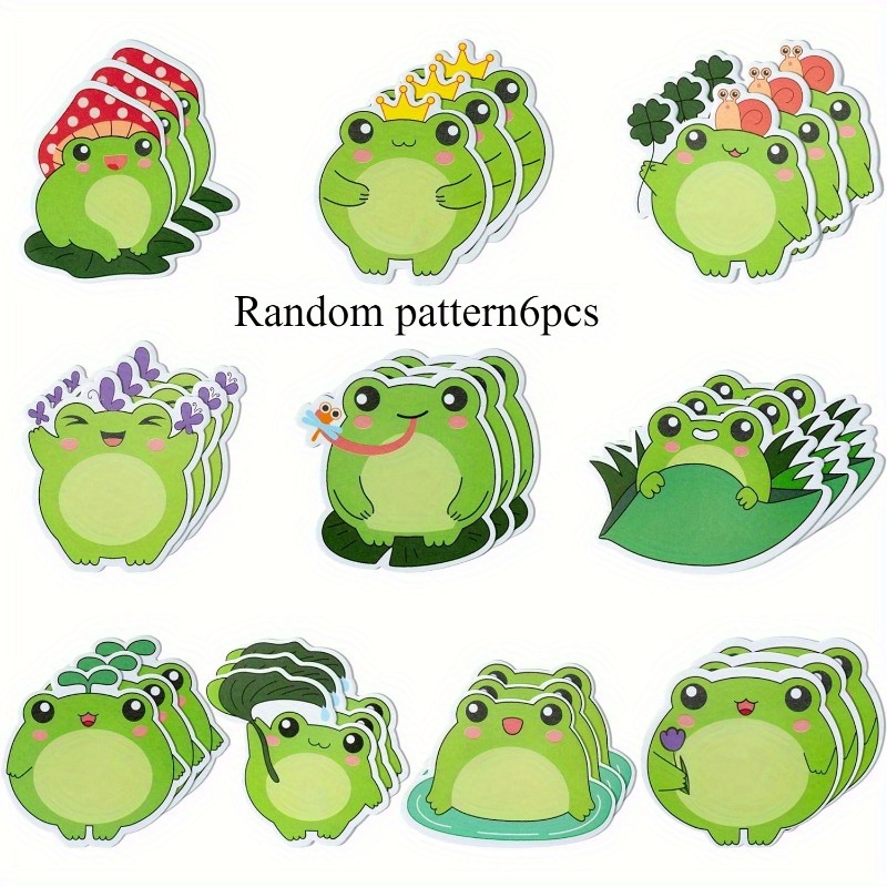 pack cute frog sticky notes cartoon animal themed Temu - Main Image
