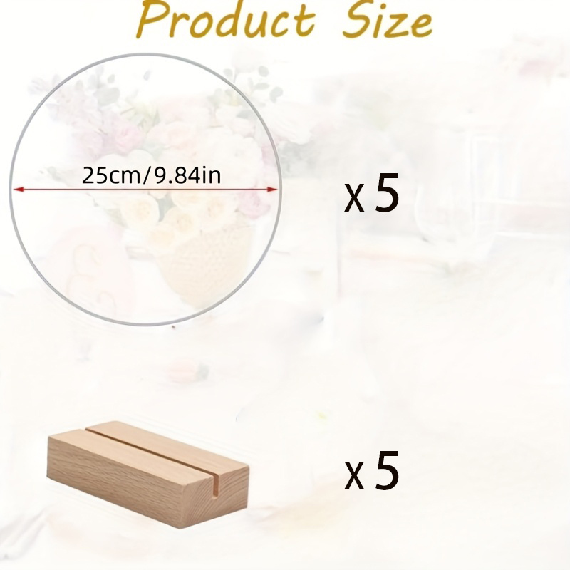 TEMU 10pcs Floral Wreath Centerpiece Set (including 5 Iron Rings And 5 Wooden Bases), 20-35cm Silvery With Wooden Base | Reusable Floral Hoops For