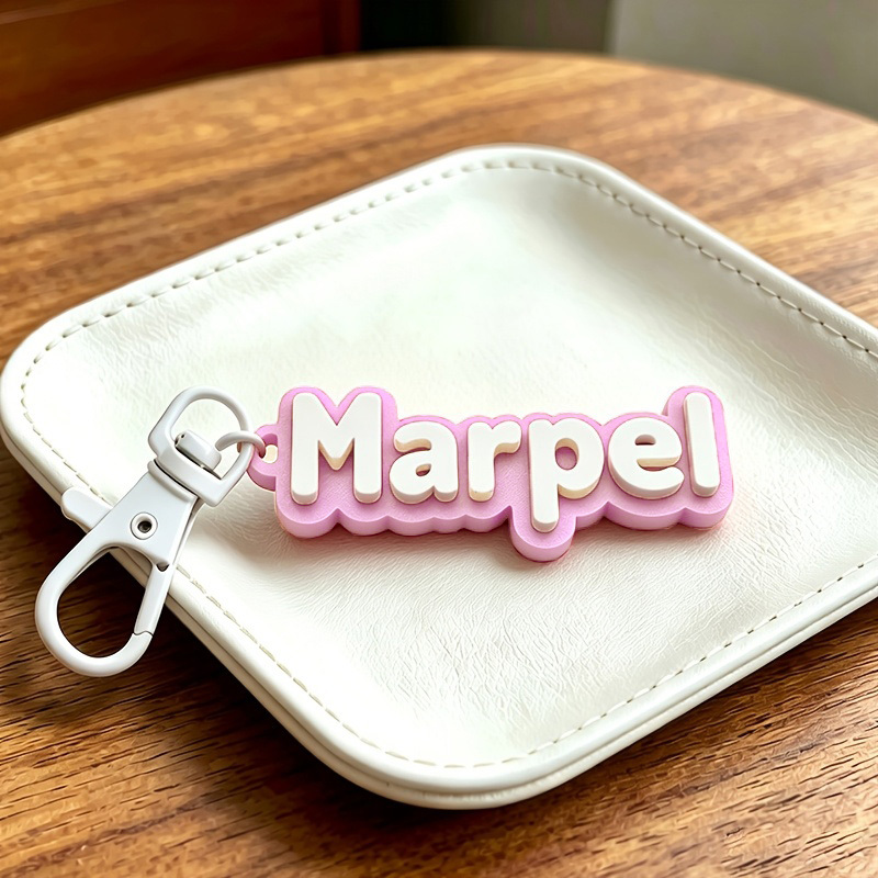TEMU 1pc, Custom 3d Double-layer Letter Personalized Name Keychain, Private Custom Name Pendant For Student School Bags, Backpacks, Water Bottles,