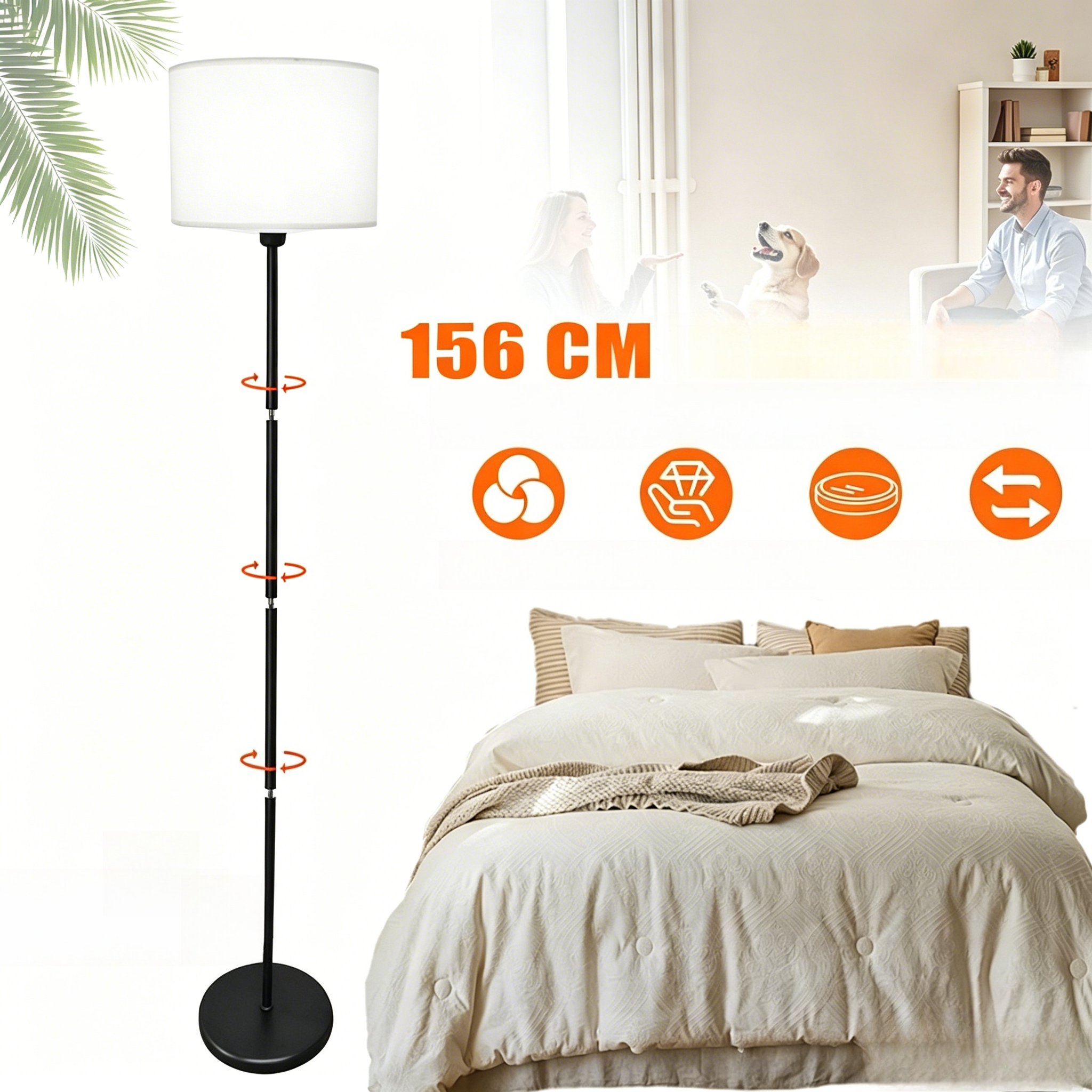 Modern Floor Lamp Shade Compatible For Living Room, Office, Bedroom - Plastic Lampshade With , Suitable For Floor Lamps, For Decor, Table Lamps, Ceiling-pivoting Floor (no Revision To The Text)