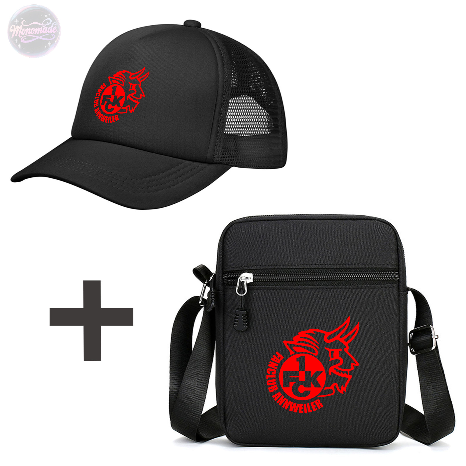 E-shop FC Kaiserslautern Fanartikel: Enthält 2 trendige Artikel – eine Schultertasche und eine Baseballkappe, ideal für Freizeitaktivitäten,