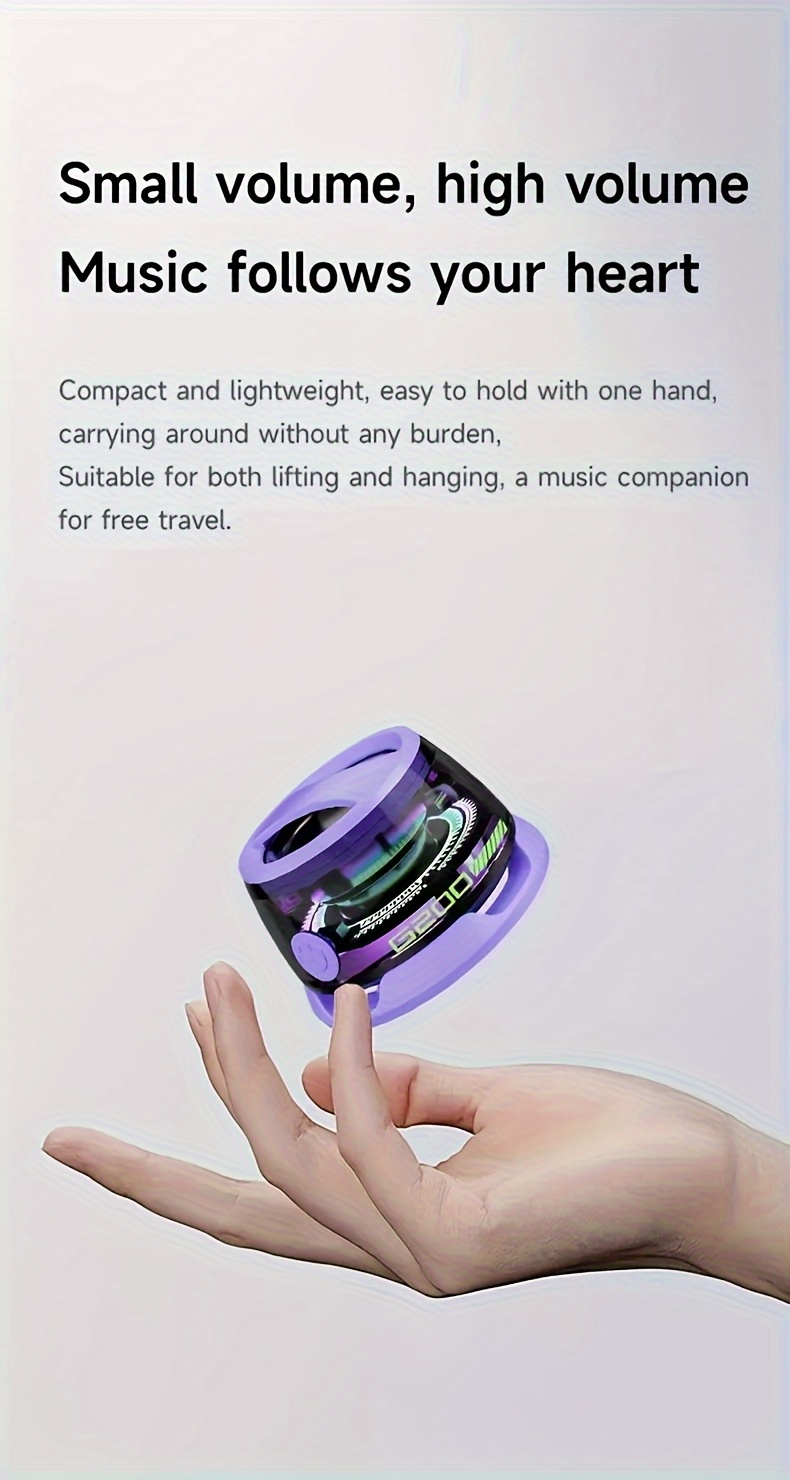 compact wireless speaker featuring   colors of light and a magnetic suction mount ideal for outdoor activities as a desktop ornament or as a gift its small and easy to carry     uses Product details 5