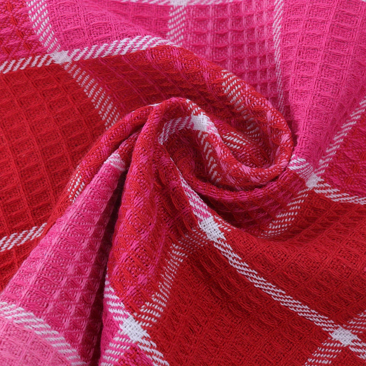 6/12pcs Premium Dishcloths Set, Multicolor Checkered Kitchen Towels, Waffle Weave Cleaning Cloths, Highly Absorbent Scouring Pads, Suitable for Bar Counters and Kitchens