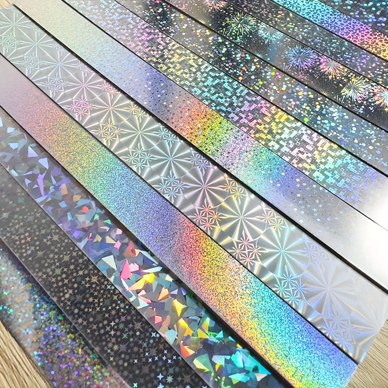 E-shop 12 Stück A4 Holografische Kartenkarton, 8,3 Zoll x 11,7 Zoll, Mehrere Fantasy-Muster, 250G/M2 - Geeignet für Karten, , Bastelarbeiten und