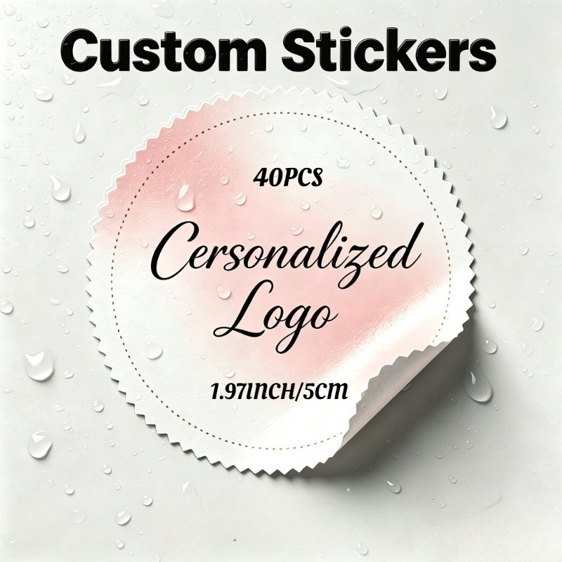 TEMU 40/80/120pcs. 3/4/5/6/7/8/9/10cm Custom Personalized Stickers With Your Own Images And Text, Personalized Labels, Logos, Suitable For