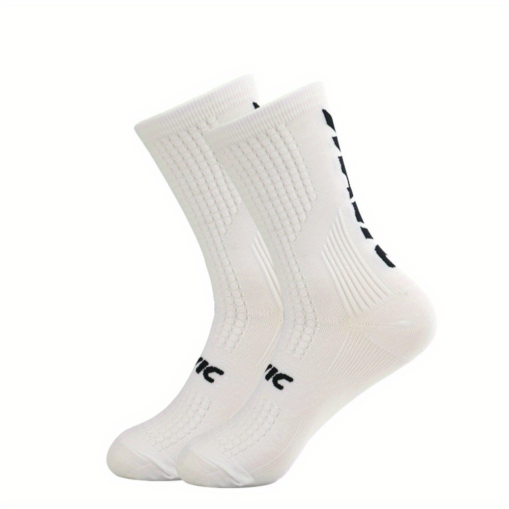 Image of 1 Pair Of Men's Mid-tube Non-slip Breathable Warm Running Socks Fitness Cycling Socks