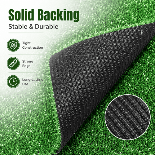 0.6 Realistic 5ft X25ft, Ribbed Backed Lawn Complete with Install Kit, Indoor Outdoor Grass Mat for Patio, Deck, Balcony & Garden Landscaping