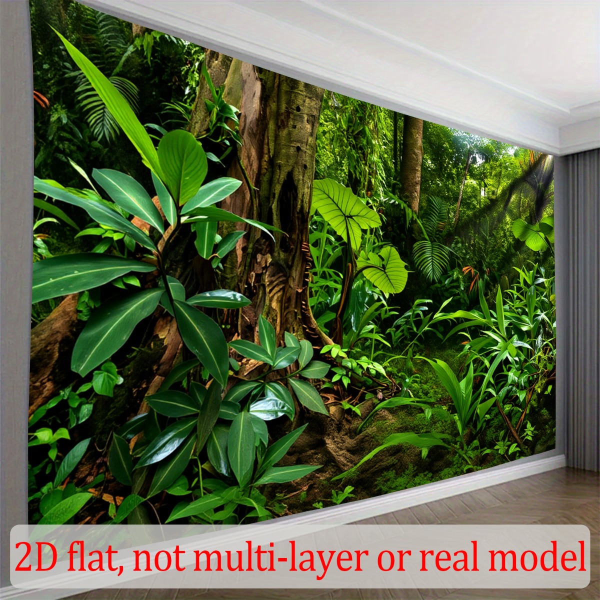 TEMU 2d Flat, 2d Flat Banner, 1pc Backdrop With Jungle Theme For Party Decorations Photography Backgrounds Indoor Outdoor Decorations Home Wall