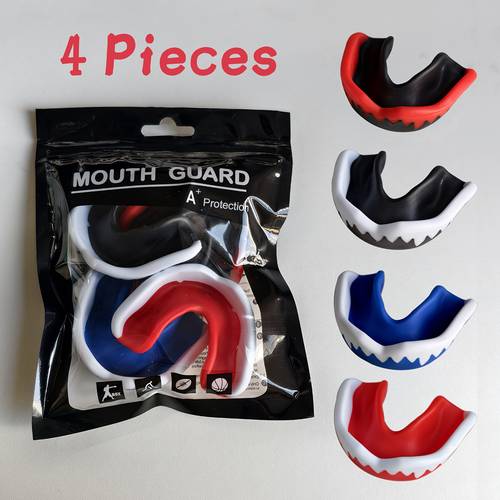 set of 4 mouthguards for adults safety equipment for ice hockey basketball karate football and boxing complete dental safety for sports and