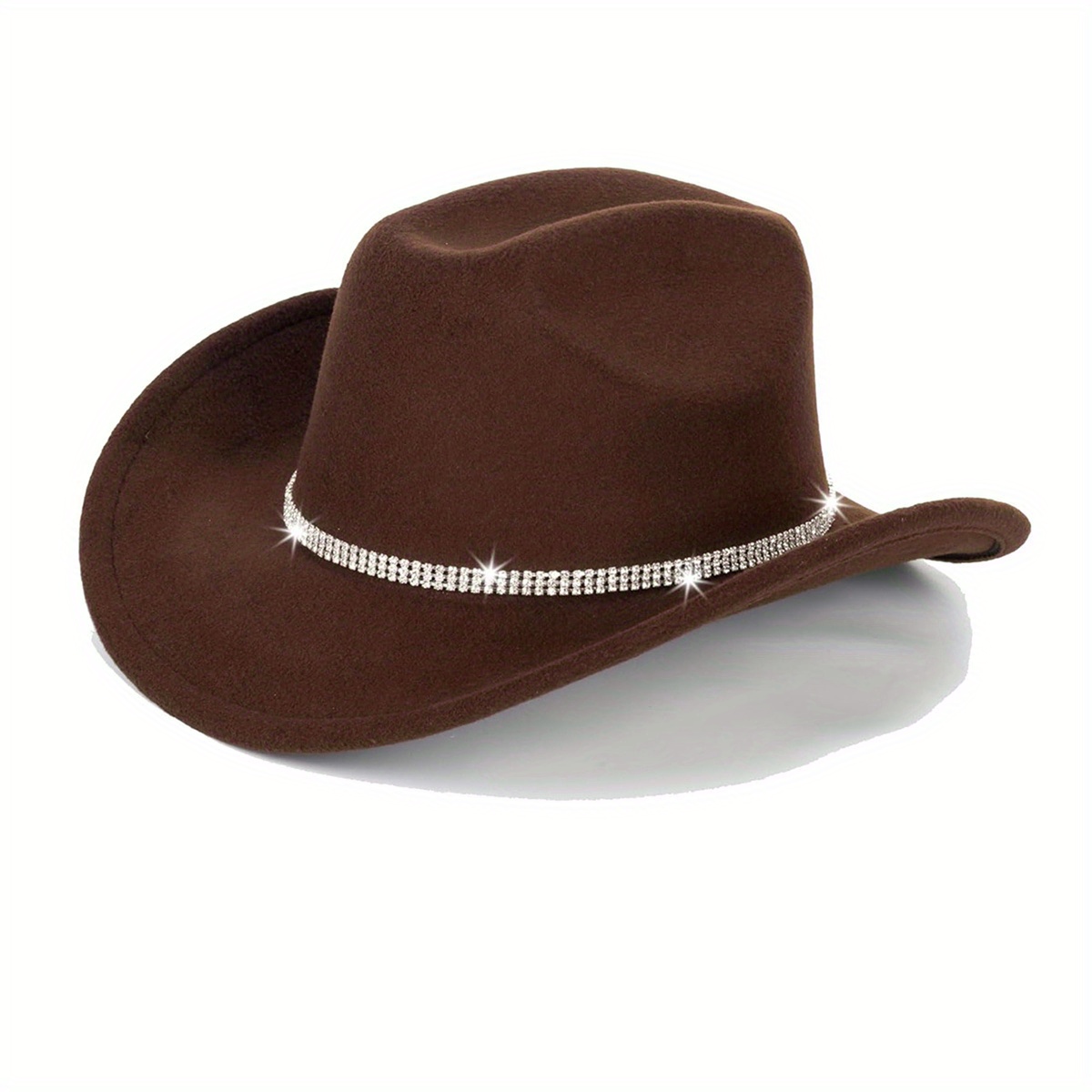 unisex western felt cowboy hats classic roll cowgirl wide - Temu display picture 3