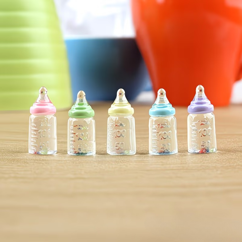 TEMU 4pcs Random Cute Mini Realistic 3d Bottles, Diy Miniature Simulation Ornaments, Diy Phone Case Beauty Accessories, Resin Parts