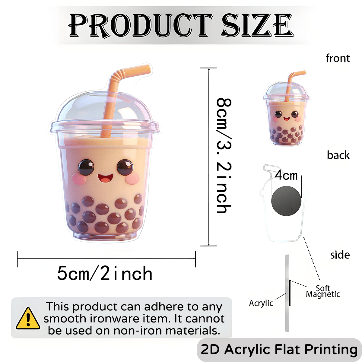 TEMU A Cute Bubble Tea Pattern Fridge Magnet, As A Fun Food And Drink Lovers. Used To Decorate Fridges, Mailboxes, Door Frames, And Furniture. With A