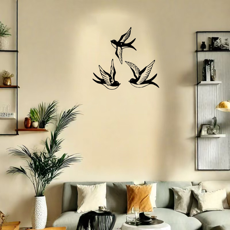 TEMU Ensemble de œuvres murales métalliques 3D d', mesurant 6,38 pouces * 4,49 pouces