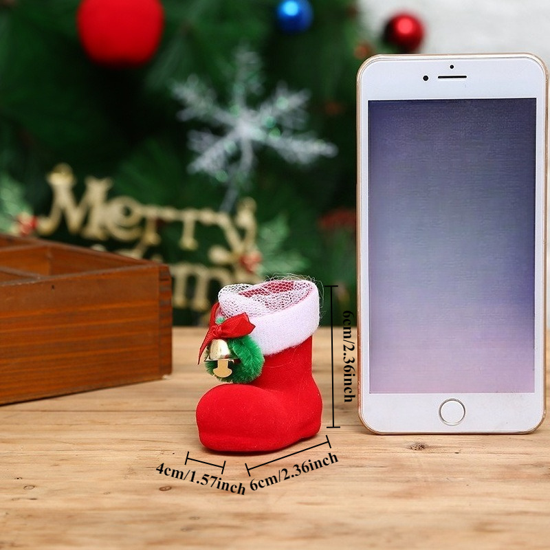 TEMU 1pc Bolsa de Regalo Decorativa de Calcetines Navideños Creativa - Se Puede Colgar, Utilizada para Decorar Bolsas de Joyas de Dulces, Botas de