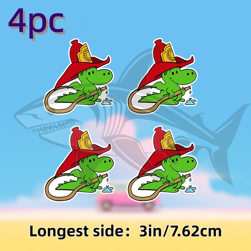 Image of 4pcs Dragon Firefighter Sticker Bumper Sticker Vinyl Decal For Car Ck Van Suv Wall Boat Cup Tumblers Hat Laptop Or Any