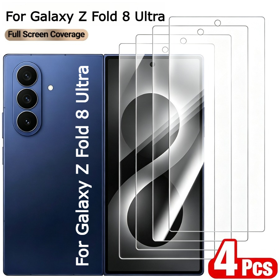 TEMU 4pcs Set, Suitable For Fold 8 Ultra/8 Hd Tempered Glass Screen Protector, Transparent Screen Protector, Anti-scratch And Anti-fingerprint, , ,