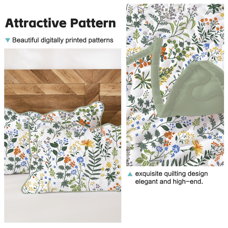 2 3pcs floral pattern bedding including 1 quilt cover and 1 2 pillowcase is soft breathable comfortable lightweight hypoallergenic and suitable for machine washing   bed covers are perfect for bedding and room decoration   Product details 8