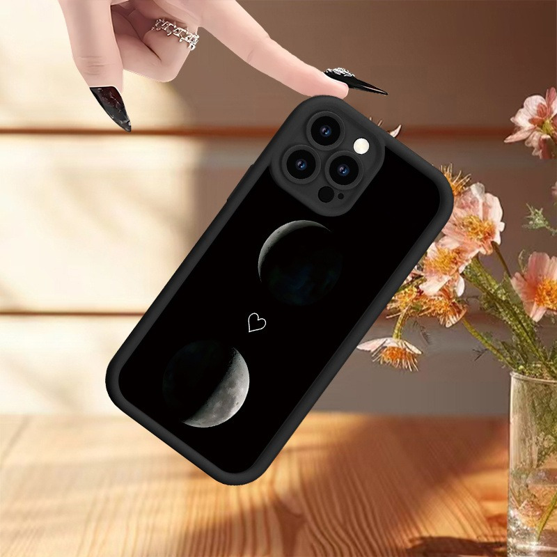 TEMU Phone Case - 1pc Creative Black Tpu Full-coverage Anti-fall Phone Case With Pattern, Suitable For Iphone 11 12 13 Xs Xr X 7 13 Plus Pro Max ,