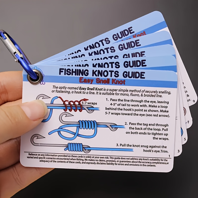 fishing knot guide card   12 of the most practical fishing knots how to tie practical fishing knots and   with a mini storage clip ideal for fishing beginners an essential fishing gear item educational fishing aid durable pvc