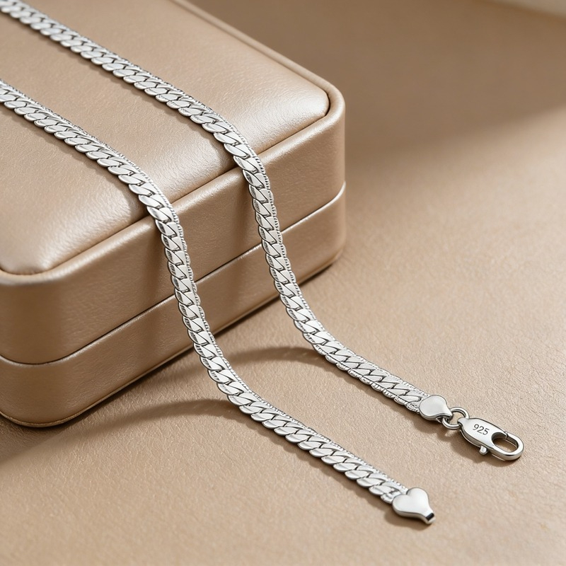 TEMU Elegant 20-inch 925 Sterling Silvery Necklace Chain - Perfect For , Weddings & Engagements 10.36g