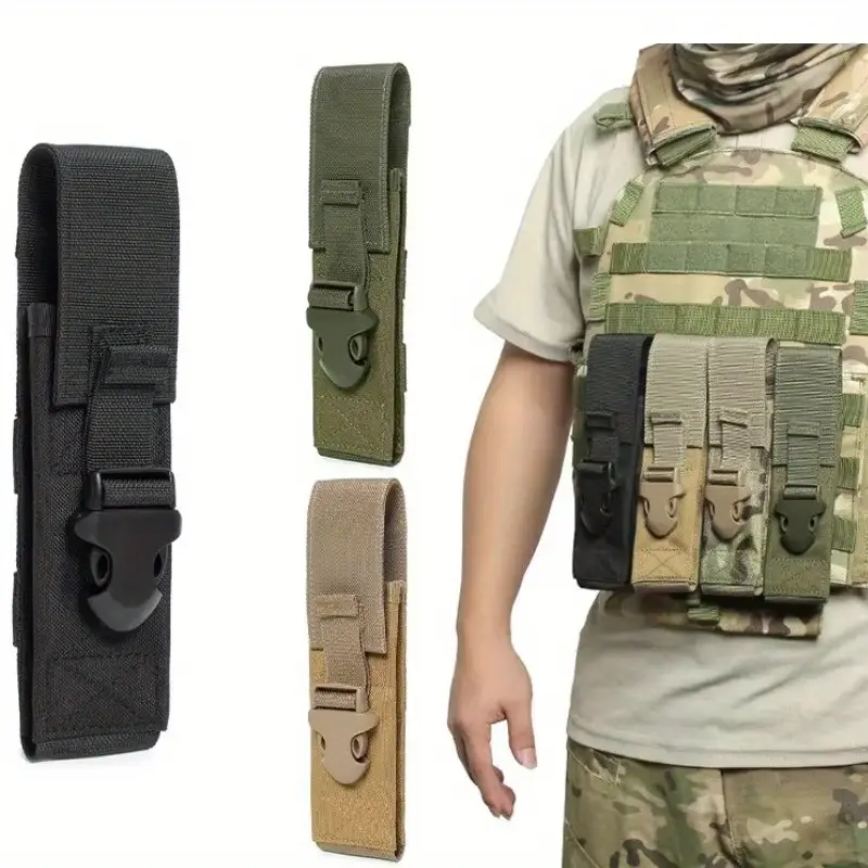 molle flashlight bag, tool belt bag, outdoor sports, camping, hiking, hunting lighting kit 12