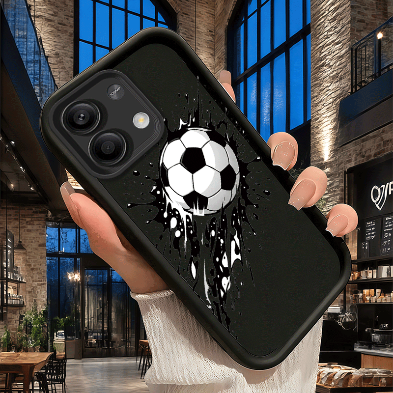 TEMU Funda para teléfono: de tinta de fútbol, a , a prueba de golpes, antihuellas, de cobertura total, gruesa, protectora y suave, compatible con los
