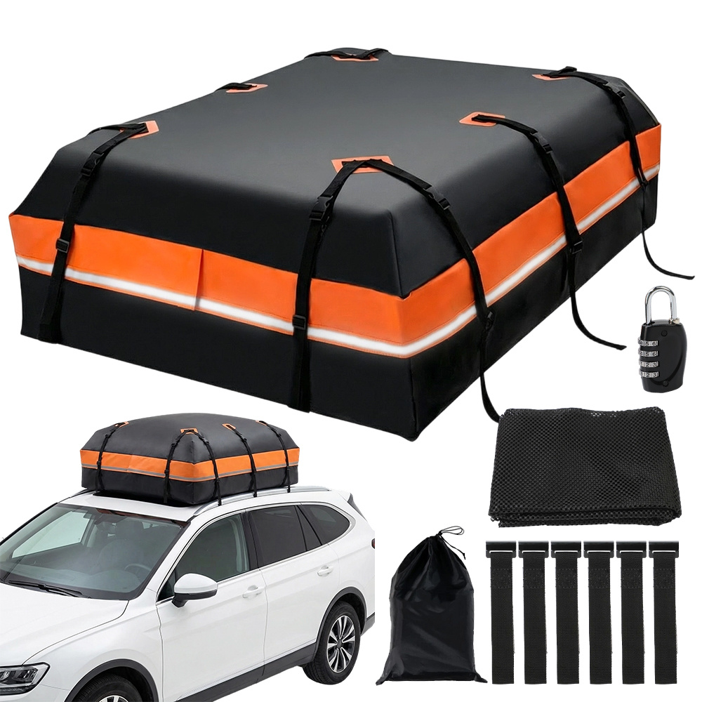 Image of Practical, Easy Design Car Roof Bag Set, Foldable Roof Luggage Bag With Lock, Universal Roof Bag For Cars, Suvs, , Station Wagons - Suitable Without Roof Racks