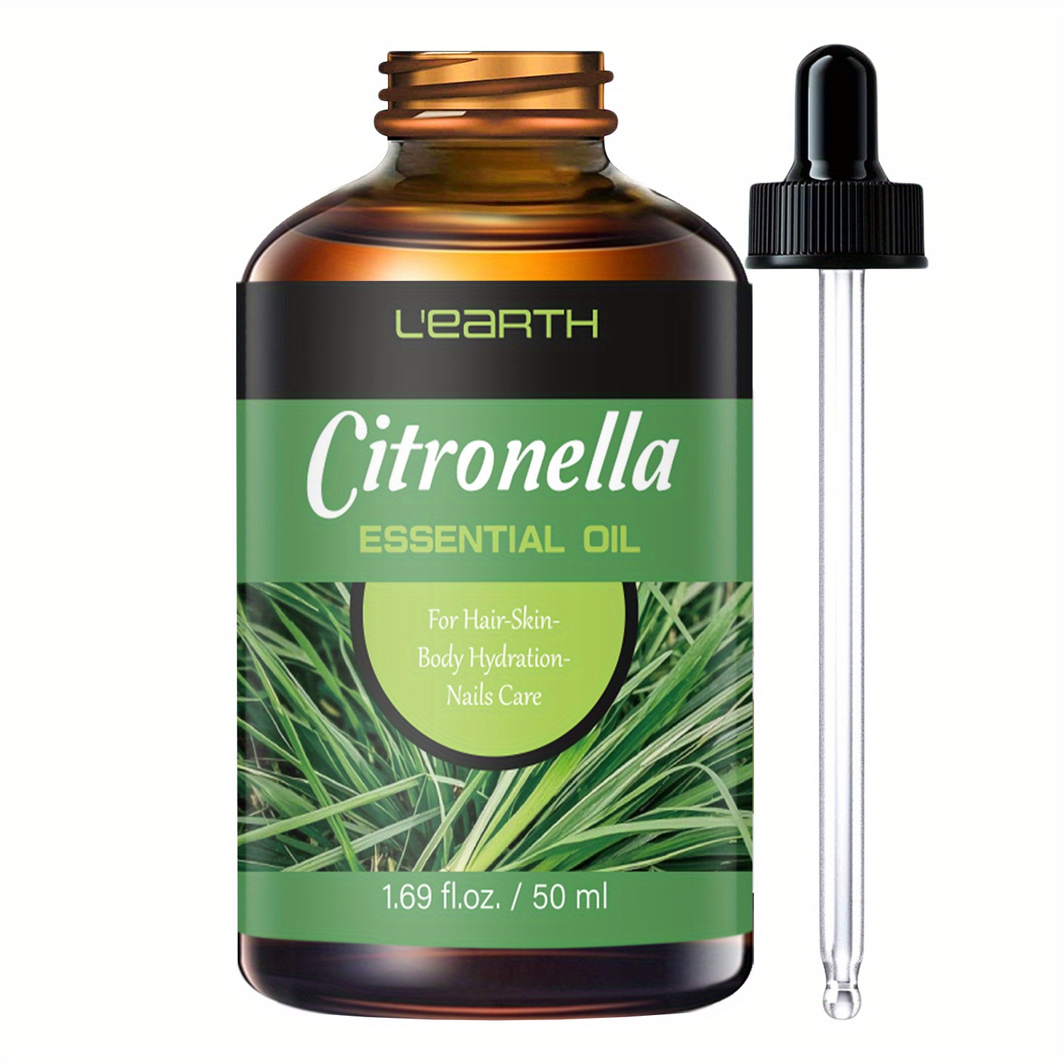 Image of Citronella Essential Oil - For Spa, Massage, Skin & Hair And Nail Care - Alcohol Free, Unisex, Moisturizing, For Types, Glycerin-infused