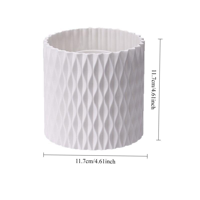TEMU Rotatable Makeup Brush Holder, Textured Surface Cosmetic Pen Storage Cup, Desktop Vanity Organizer For Dressing Table