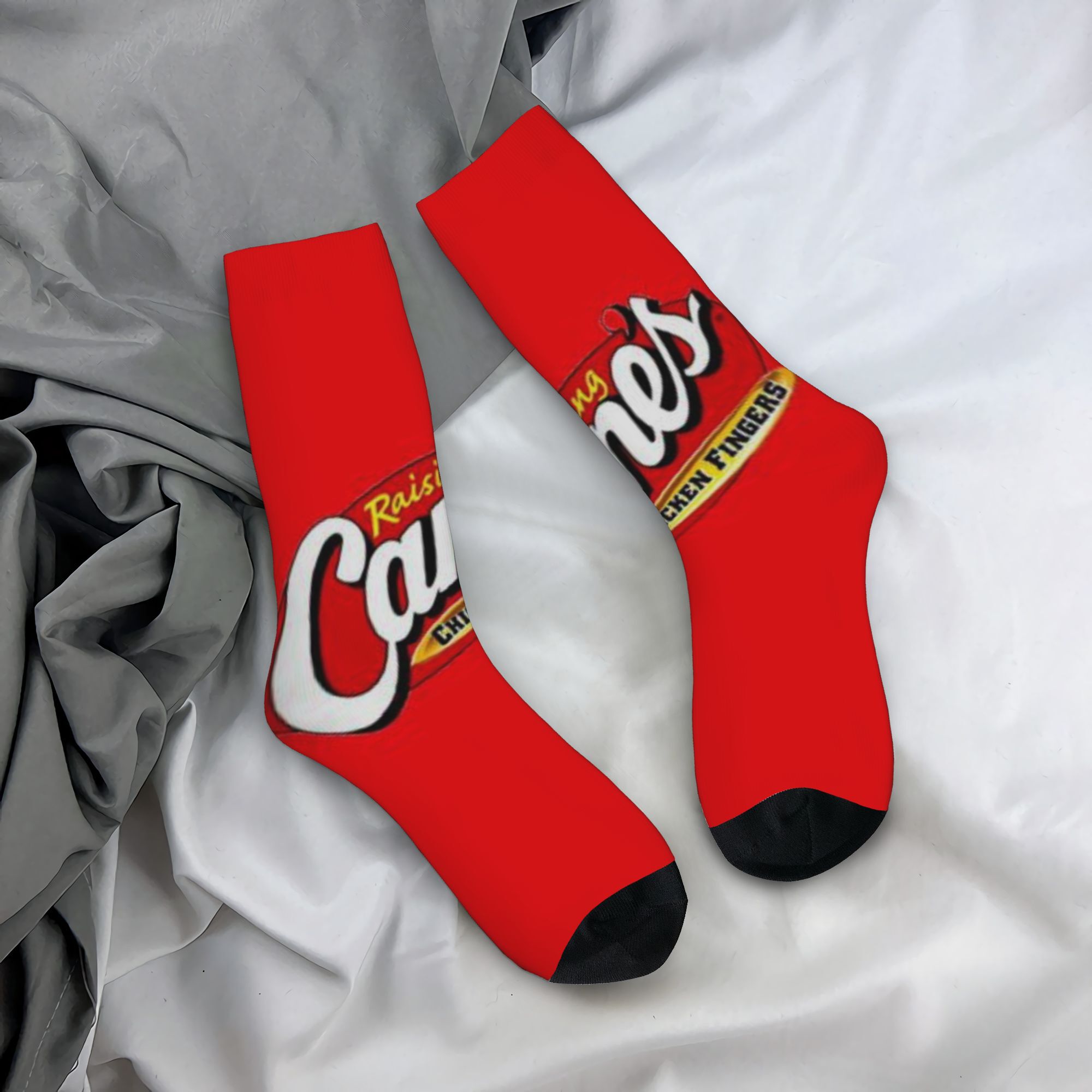 TEMU 1 Pair Hip Hop Retro Logo Crazy Men's Compression Socks Unisex Street Style Pattern Printed Funny Novelty Gift