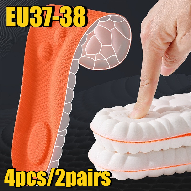 TEMU Set Of 4pcs Pairs Of Athletic Insoles, Featuring A Soft And Highly , Breathable For, And Providing Shock Absorption And Cushioning For Arch