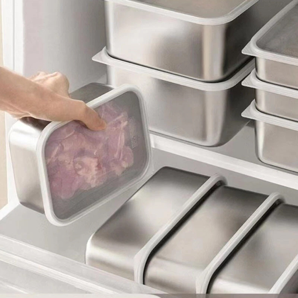 TEMU 30pcs Storage Containers Per Set, Stainless Steel Freshness Box With Lid, Stackable And Reusable Food Sealing Box, Lunch Box For Meals, Meat,
