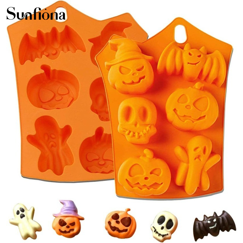 TEMU Sunfiona 1/2pcs Halloween Silicone Cake Mold, Pumpkin Bat Shape Silicone Candy Chocolate Molds For Diy , Soap, Candy, Gummy, Chocolate Mold, Ice