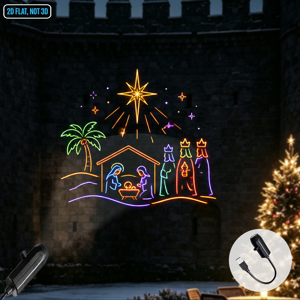 TEMU Lámpara de proyección LED de luz nocturna con de navideño, USB, con y estrella, lámpara de proyección decorativa para dormitorio, , regalo de