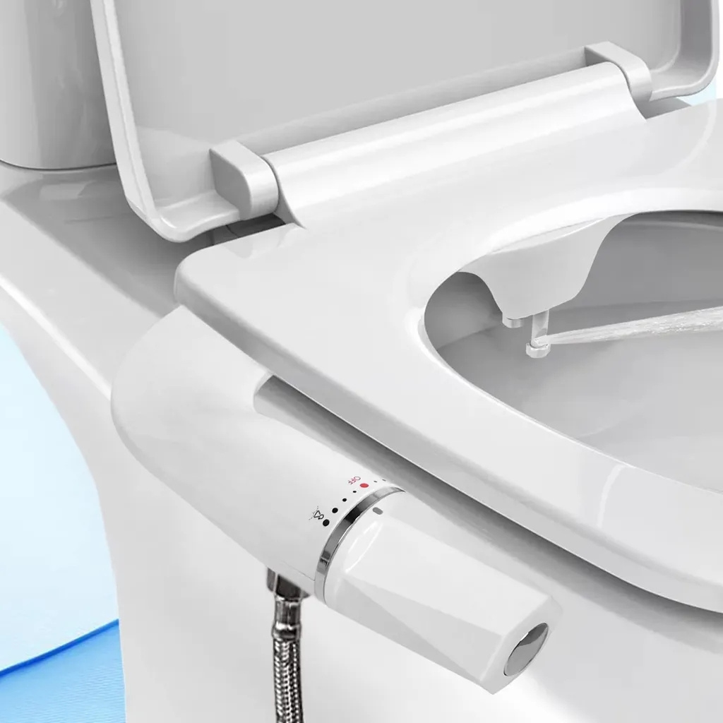 Image of Shower Toilet Bidet Attachment With Dual Nozzles, Intimate Washing Sprayer, Made Of Plastic