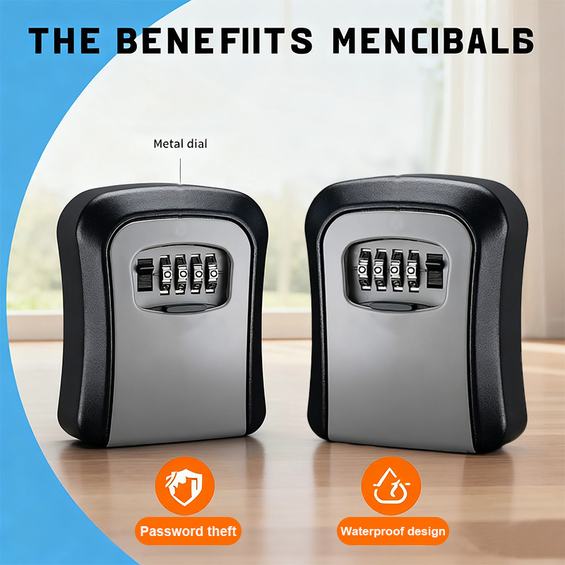TEMU 2 Wall Mounted Key Lock Boxes, Durable Metal And Plastic Structure, Secure Password Lock For Household Or Commercial Use, 5 Key That Can Reset