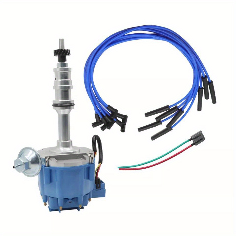 TEMU For Ford Fe 332 352 360 390 406 427 428 Blue Hei Distributor And Spark Plug Wires
