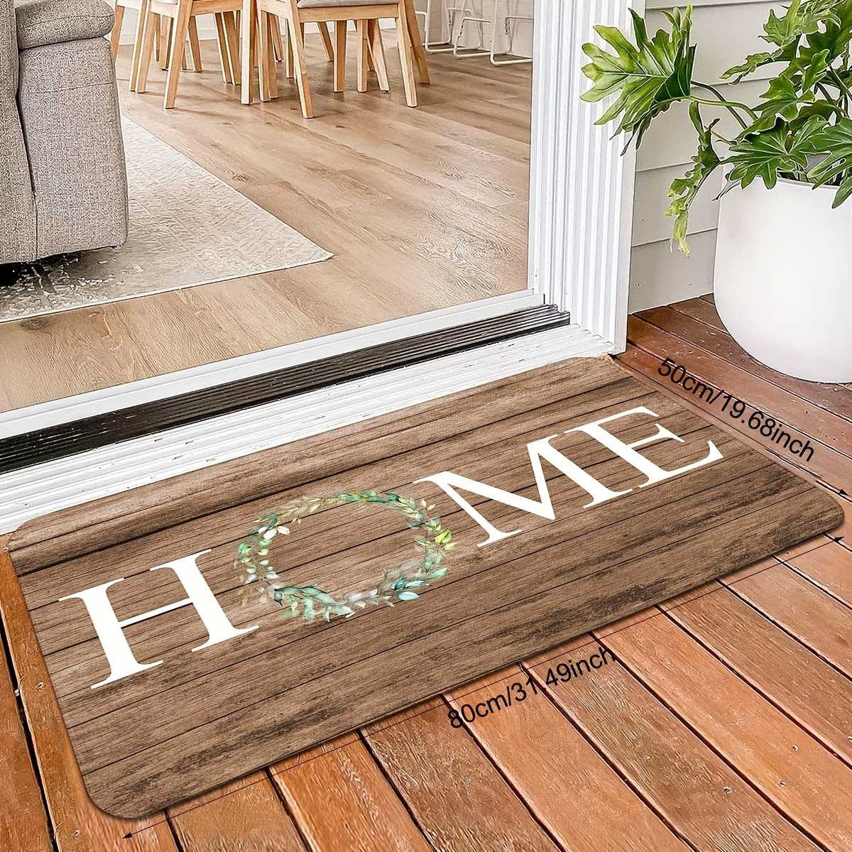 

1pc Wood Letter Printed Kitchen Fl Mat, Non-slip Oil-proof Waterproof Area Rug, Dirt-resistant Fl Mat, Hand Wash Entrance Room Laundry Bathroom Home Decor, Room Decor